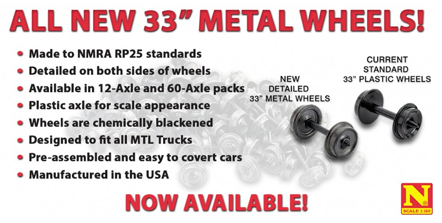Micro-Trains Line 33" Metal Wheels Available Now Announcement Micro-Trains Line 33" Metal Wheels Available Now Announcement