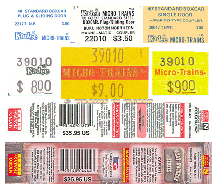 Micro-Trains Insert Label Ends, Price Tags, and Insert Labels with Factory Pricing