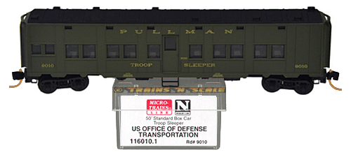Micro-Trains Line 116010.1 US Army Office of Defense Pullman Standard Troop Sleeper 9010