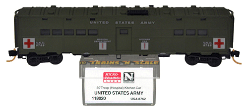 Micro-Trains Line 118000 US Army Office of Defense ACF Troop Hospital Kitchen Car 8762