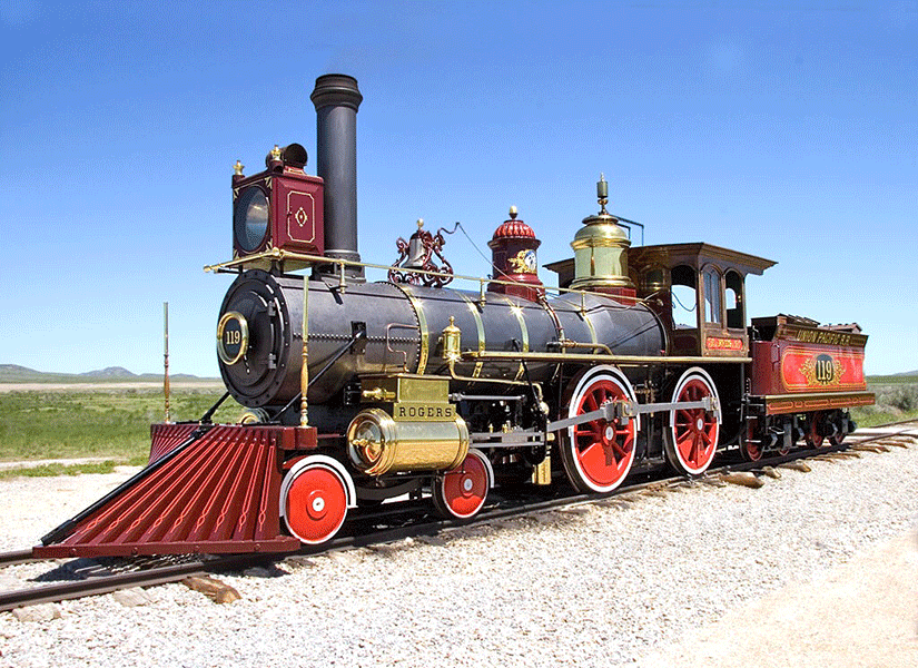 1979 O'Connor Engineering Replica of Union Pacific 119 4-4-0 Steam Locomotive - Golden Spike National Historical Park Utah