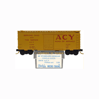 Kadee Micro-Trains 20416 Akron Canton Youngstown Road Of Service 40' Single Sliding Door Boxcar ACY 3340 - 1st Run 05/74 Release With Blue Printed Insert Label