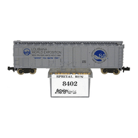 Aksarben 8402 84 Louisiana World Exposition Special Run Atlas 50' Mechanical Reefer Car ASBX 8402 With Silver Paint
