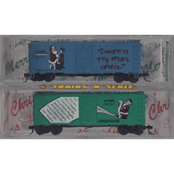 Deluxe Innovations Special Run N-TRAK Express Christmas 2002 I Want A Toy Train... and Santa's List 40' Single Sliding Door Boxcars