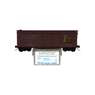 Kadee Micro-Trains 42551 Hills Bros. Coffee 40' Wood Single Sliding Door Boxcar H.B.C.X. 161 - 1st Run 03/75 Release With Blue Printed Insert Label