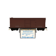 Kadee Micro-Trains 42000 Unlettered With Dimensional Data 40' Wood Sheathed Single Sliding Door Boxcar - 01/75 Release With Blue Printed Insert Label