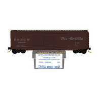 Kadee Micro-Trains 34105 Rio Grande 50' Steel Double Sliding Door Boxcar D&RGW 63555 - 2nd Run 10/74 Release With Blue Printed Insert Label