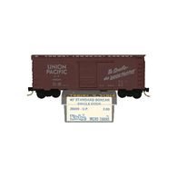 Kadee Micro-Trains 20089 Union Pacific Light Brown White Letters 40' Single Sliding Door Boxcar UP 124239 - 1st Run 11/72 Release With Blue Printed Insert Label