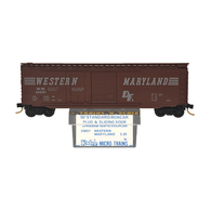 Kadee Micro-Trains 33451 Western Maryland 50' Steel Single Plug & Sliding Door Boxcar WM 35001 - 02/75 Release With Blue Printed Insert Label