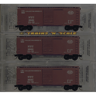 Micro-Trains Line Special Run NSC 93-41 New York Central 40' Steel Single Sliding Door Boxcars NYC 180189, NYC 180199, & NYC 180197 - N Scale Collector Series 2 Set