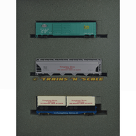 Aksarben 10 Ringling Bros. Circus Car Set with Boxcar, Covered Hopper, Flatcar, and Trailers