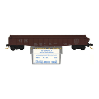 Kadee Micro-Trains 46077 Atchison Topeka & Santa Fe 50' Ribbed Fishbelly Side Drop End Gondola ATSF 75047 - 1st Run 07/75 Release With Blue Printed Insert Label