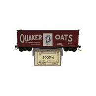 Aksarben 5003-4 Quaker Oats Line Special Run Kadee Micro-Trains 40' Wood Vertical Brake Wheel Single Sliding Door Boxcar 440