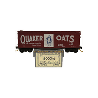 Aksarben 5003-4 Quaker Oats Line Special Run Kadee Micro-Trains 40' Wood Horizontal Brake Wheel Single Sliding Door Boxcar 440