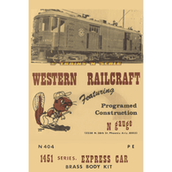 Western Railcraft N 404 Pacific Electric 1451 Series Express Car Vintage Etched Brass and Wood Interurban Body Kit