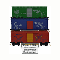 Kadee Micro-Trains Special Run NSC 78-13 The Gospel Train Route of the Son, Spirit Wind Express, and Youth Awakening Boxcar Set