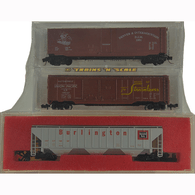 Micro-Trains Line Special Run NSC 91-06 Denver & Intermountain DIM 1991 and Atlas Union Pacific UP 199107 50' Boxcars and Precision Masters Burlington Covered Hopper DSP&P 199107