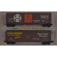 Micro-Trains Line Special Run NSC 96-56 N Scale Collector 5th Anniversary 50' Steel Single Plug Door Boxcars Santa Fe SFRB 1991 and Southern Pacific SP 1996