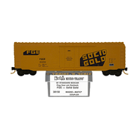 Kadee Micro-Trains 38150 FGE Fruit Growers Express Solid Gold 50' Single Plug Door Boxcar without Roofwalk FGER 191200 - 04/85  Release