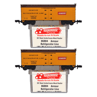 MDC Roundhouse 86804 Armor Refrigerator Line 36' Old Time Steel Underframe Wood Sheathed Ice Reefer Cars ARLX 11950 & 11955