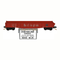 Kadee Micro-Trains 46030 Chicago Burlington & Quincy 50' Ribbed Fishbelly Side Drop End Gondola CB&Q 82044 - 1st Run 02/77 Release