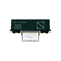 Kadee Micro-Trains 24377 Ontario Northland 40' Steel Single Sliding Door Boxcar Without Roofwalk ONT 92077 With Blue Printed Insert Label - 1st Run 03/74 Release