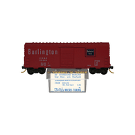 Kadee Micro-Trains 24339 Chicago Burlington & Quincy 40' Steel Single Sliding Door Boxcar Without Roofwalk CB&Q 39244  - 01/74 Release With Blue Printed Insert Label