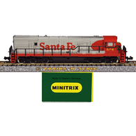 Minitrix T12006 Santa Fe GE U28C Diesel Locomotive 576 with Traction Tires