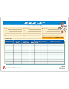 Medicine Chart Tearpad (50 sheets per pad)