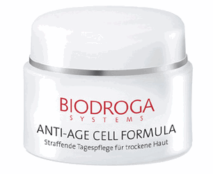Skin Type: Dry.

Biodroga Anti-Age Day Care Dry Skin Description:
This silky-smooth cream is for those who have normal-combination skin that want to maintain youthfulness. The plant stem cells shield the skin's stem cell longevity and boost their anti-aging actions. Whey protein provides an immediate smoothing effect. You'll notice results in just 28 days! 

Biodroga Anti-Age Day Care Dry Skin Features & Benefits:
Smooth cream.
Maintains skin's youthfulness.
Extremely lightweight.
How To Use Biodroga Anti-Age Day Care Dry Skin:
Use on clean skin by gently massaging Biodroga Day Care Dry Skin into skin.

Biodroga Anti-Age Day Care Dry Skin Key Ingredients:
PhytoCellTec� Malus Domestica, Iris isoflavone, AquaCacteen, Wheat Protein, Evening Primrose Oil, Avocado Oil, Squalan, Dermosome, Light Protection.