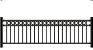 Wrought Iron Railing with Rings 3 ft high x 8 ft long unassembled kits,  Posts not included