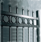 Steel Picket Fence Wrought Iron Style - PSS-7000 -  3 Rail Spear Top with Rings - 4, 5 & 6ft High x 8ft long Panels - unassembled kits, Posts not included
