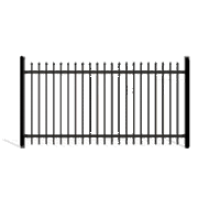 Steel Picket Fence Wrought Iron Style - 2 Rail Spear top PSS-6000 - 4, 5 & 6ft High x 8ft long - unassembled kits,  Posts not included
