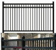Wrought Iron Railing 3 Rail, 3ft x 8ft long unassembled kits,  Posts not included