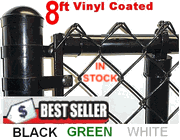 8ft tall Black & Green Coated Standard or Commercial Fence Kit! includes Top Rail 1-3/8" or 1-5/8", Mesh (2" x 9 ga), Price is per foot. in QTY.Line Posts, Corner, End, Gate Posts & gates not include