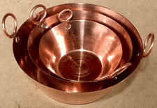 SET of 3 (CZH-BWL-SM) Hammered Copper Bowls