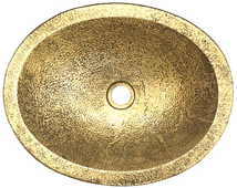 Pico hammered brass oval bathroom sink