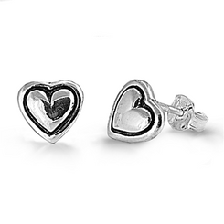 Sterling Silver Heart Post Earring