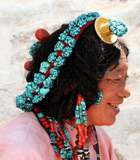 Tibetan Turquoise on a Tribal Lady