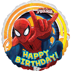 Spiderman Birthday - 45cm Flat Foil - Balloonaway