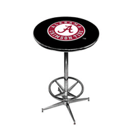 Alabama Crimson Tide Pub Table with Foot Ring Base and Black Background