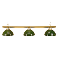 Economy Solid Brass Table Light, 3 Green Shades