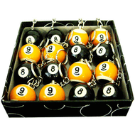 Box of 16 Pool Ball Scuffer Key Chains