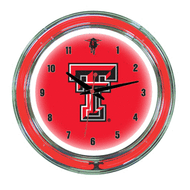 Texas Tech Neon Wall Clock - 14"