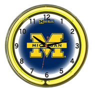 Michigan Neon Wall Clock - 18"