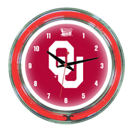 Oklahoma Neon Wall Clock - 14"