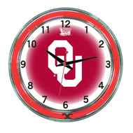 Oklahoma Neon Wall Clock - 18"