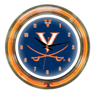 Virginia Neon Wall Clock - 14"