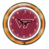 Virginia Tech Neon Wall Clock - 14"