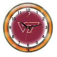 Virginia Tech Neon Wall Clock - 18"